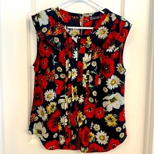 Red Flower Blouse